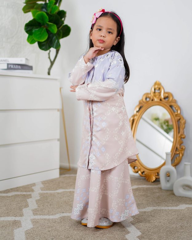 Baju Kurung Moden Asira Kids - Pink Bliss