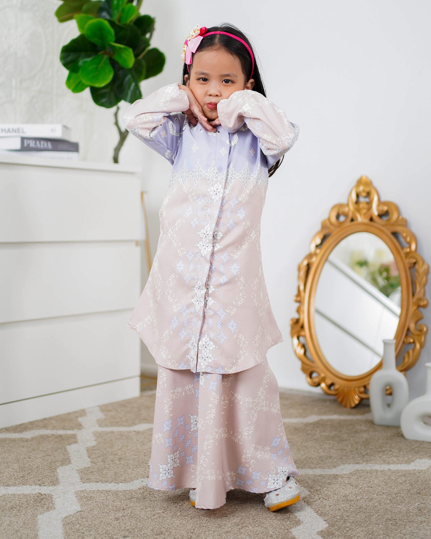 Baju Kurung Moden Asira Kids - Pink Bliss