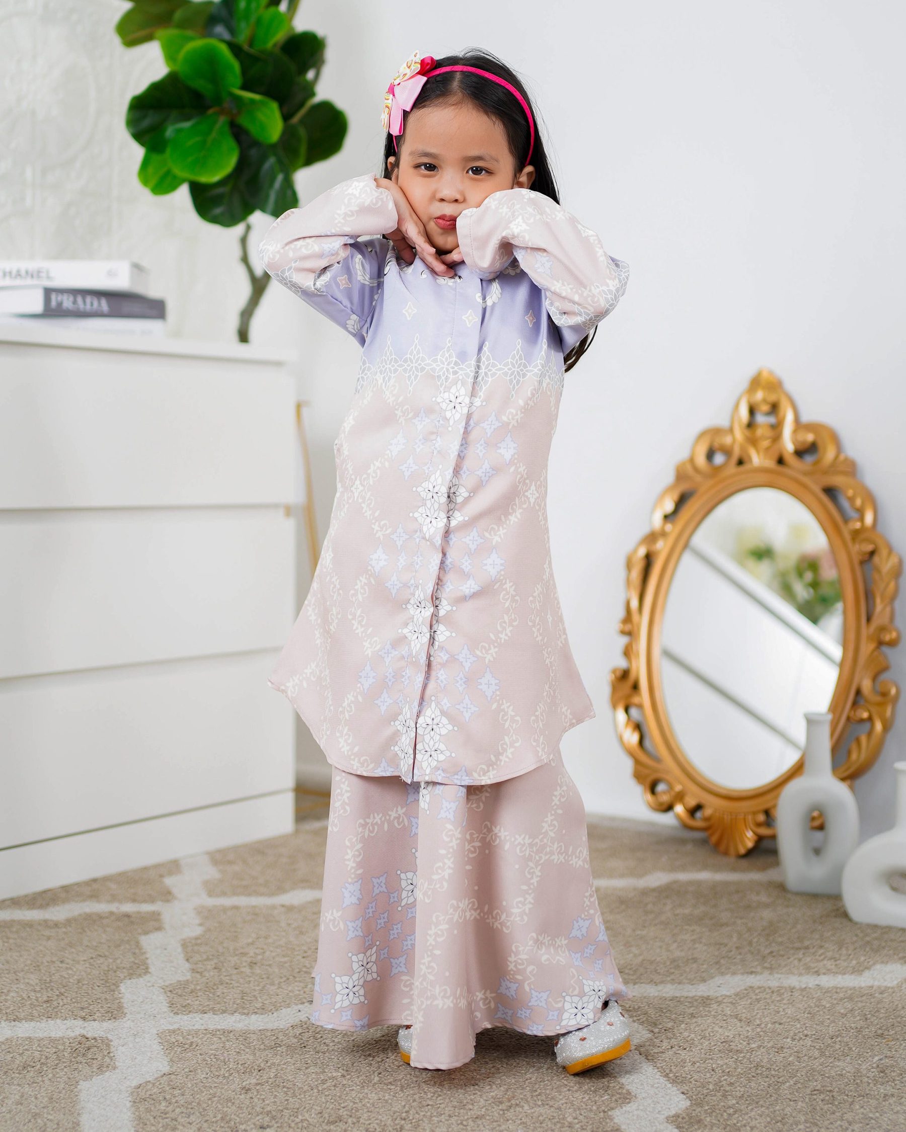 Baju Kurung Moden Asira Kids - Pink Bliss