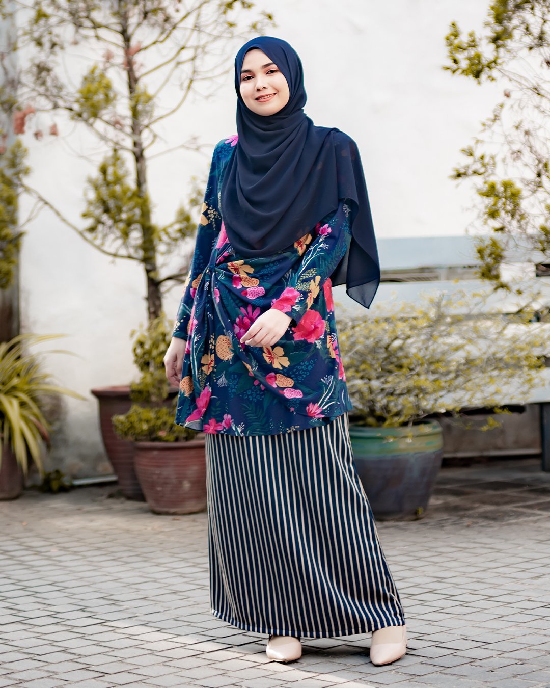 Baju Kurung Aurorai - Navy Blue
