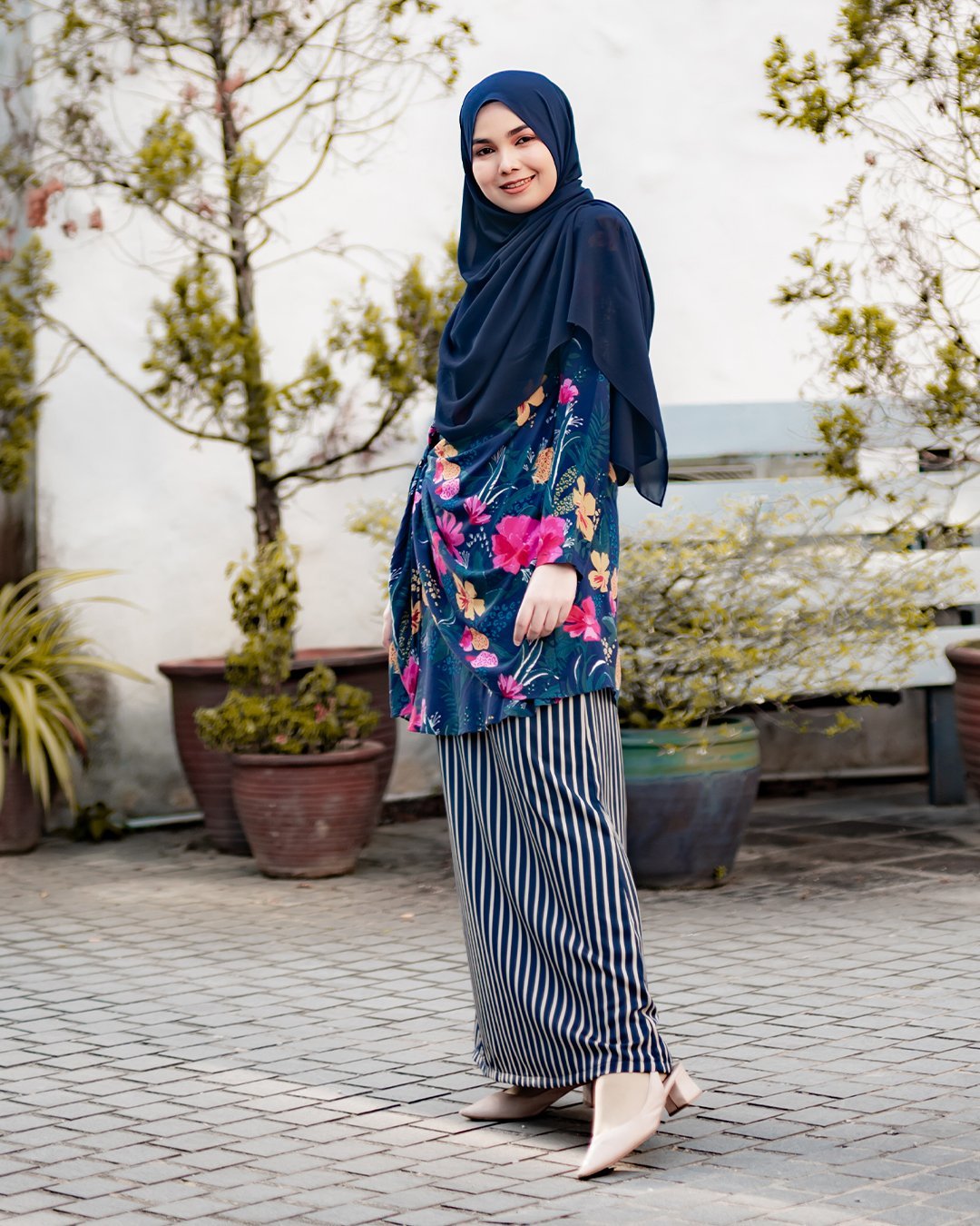 Baju Kurung Aurorai - Navy Blue