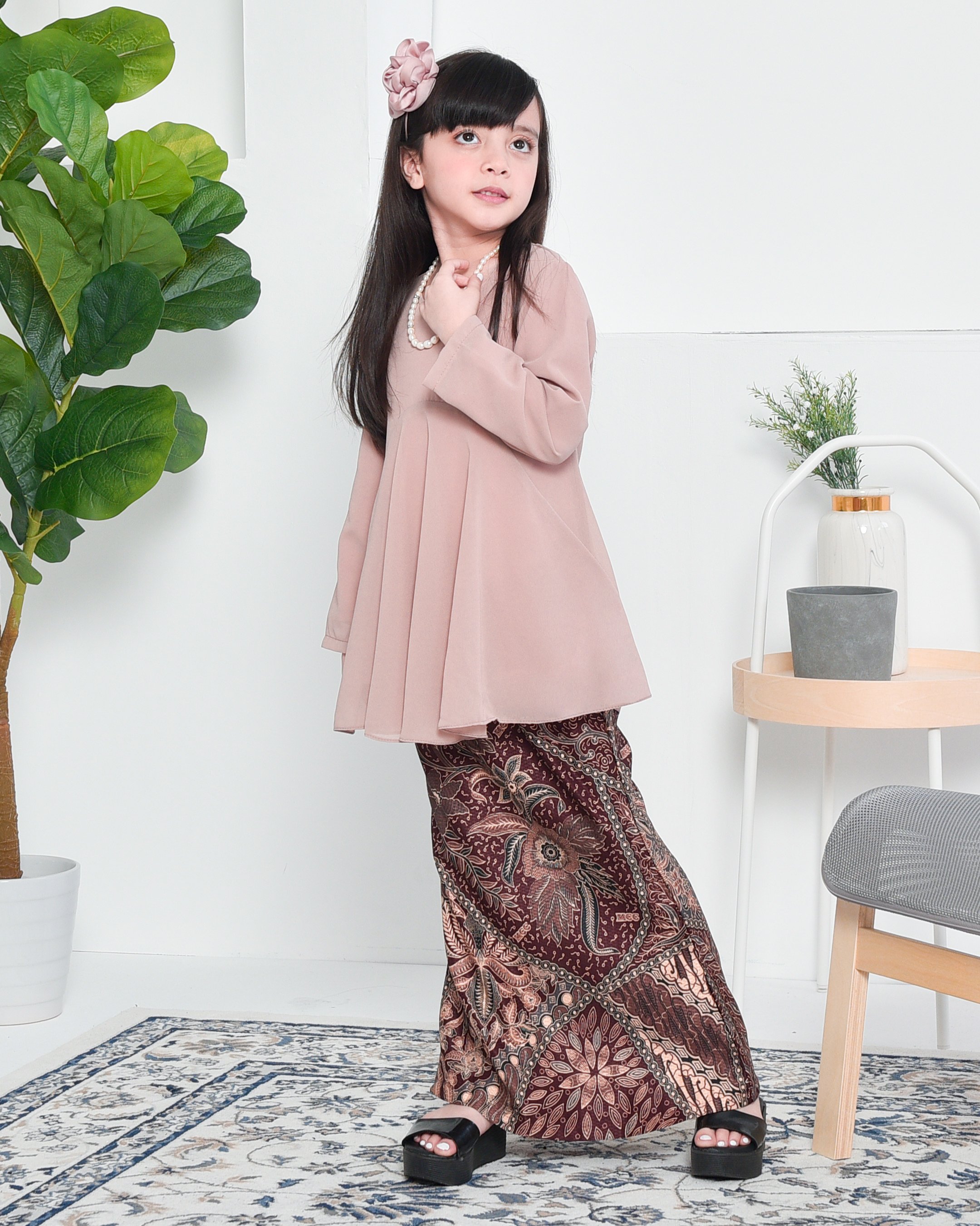 Baju Kurung Barbie Batik Aimi Kids - Freezy Pink
