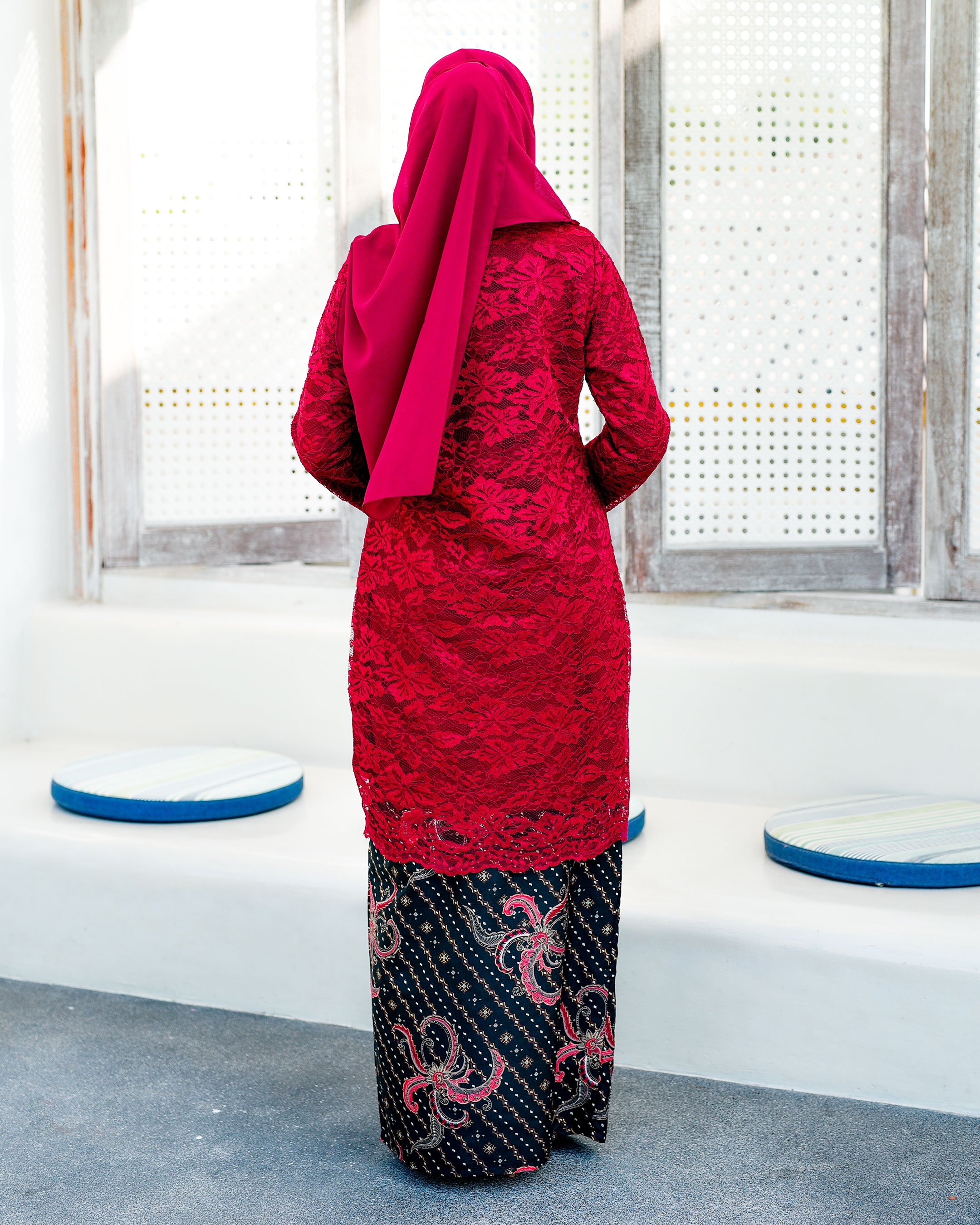 Baju Kurung Batik Lace Aila - Merlin Red
