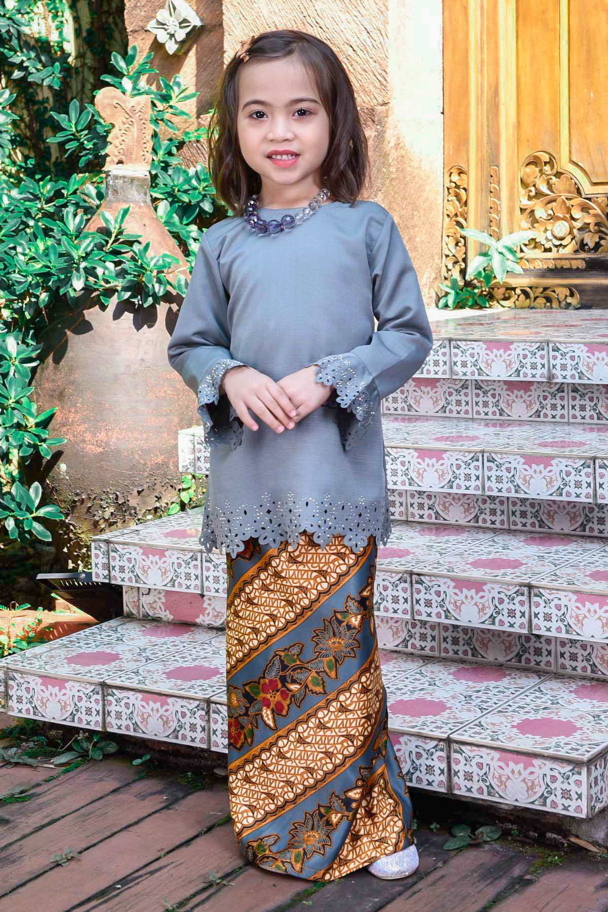 Baju Kurung Batik Lasercut Narnia Kids - Silvermoon