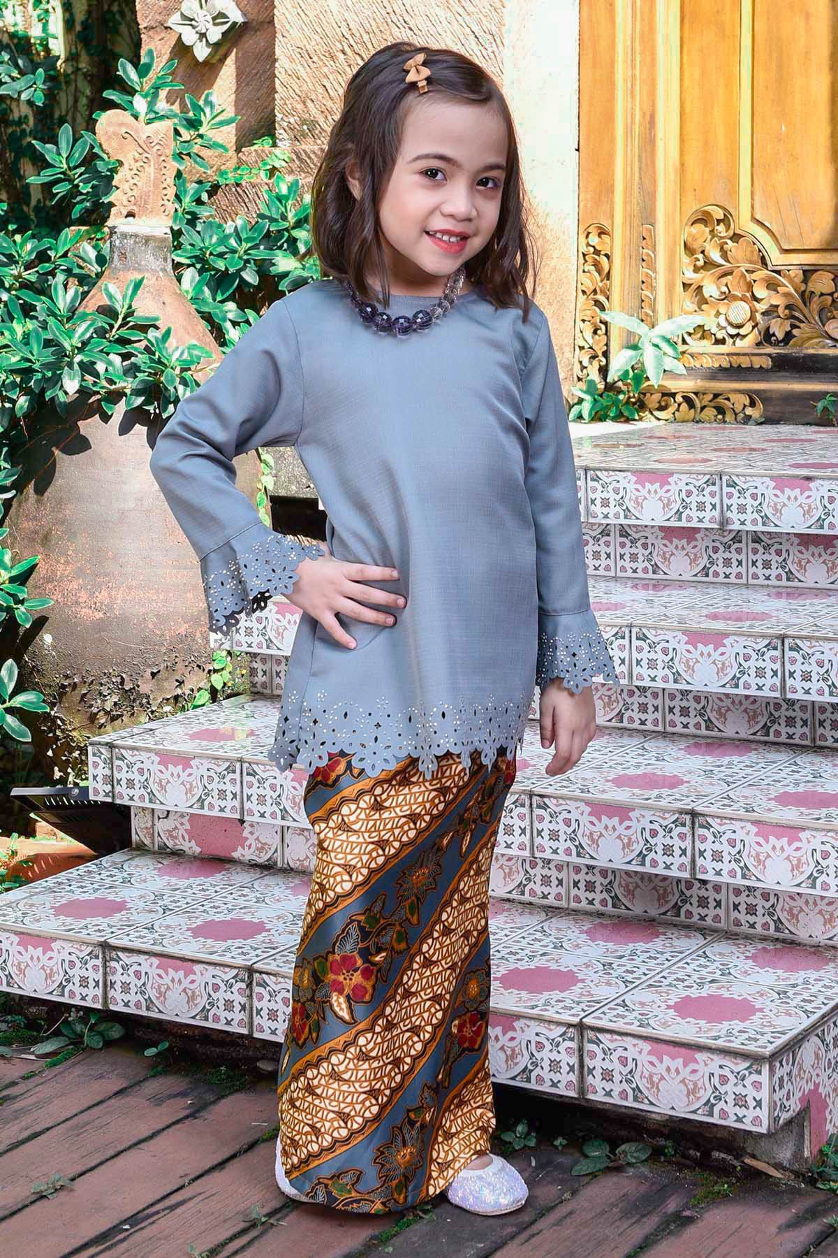 Baju Kurung Batik Lasercut Narnia Kids - Silvermoon