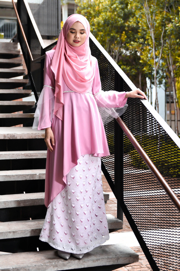 Baju Kurung Cecile Brocade - Pink