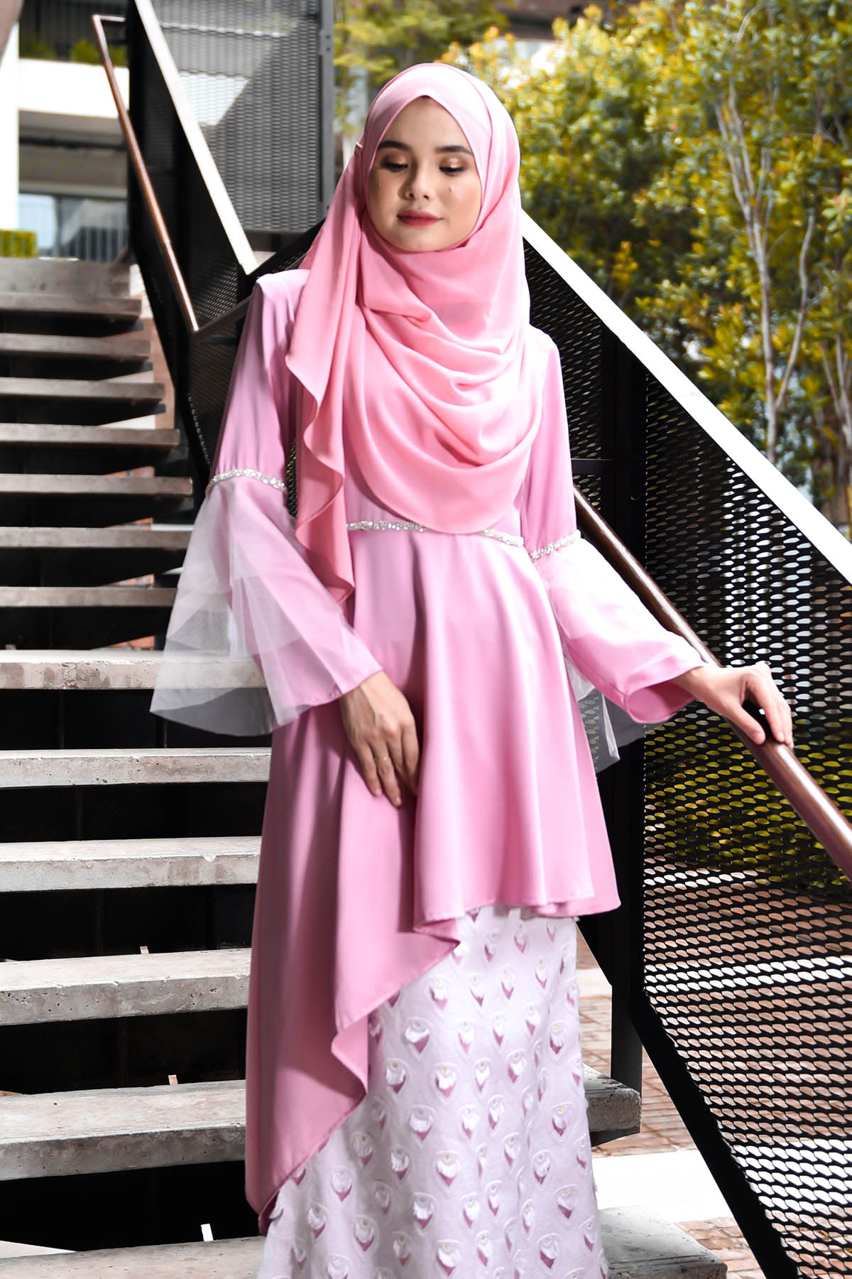 Baju Kurung Cecile Brocade - Pink