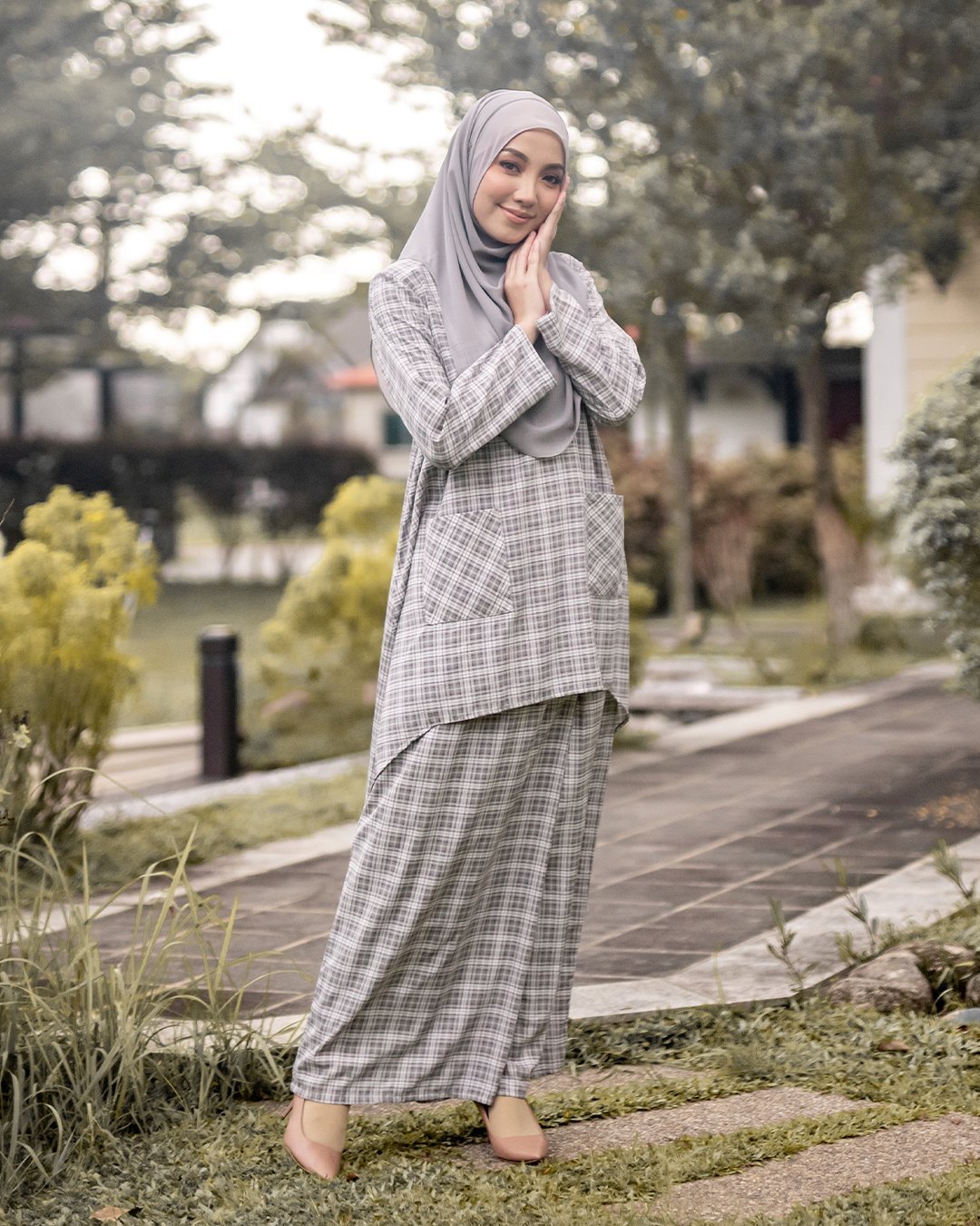 Baju Kurung Darby Laluna X MCC - Pewter Grey