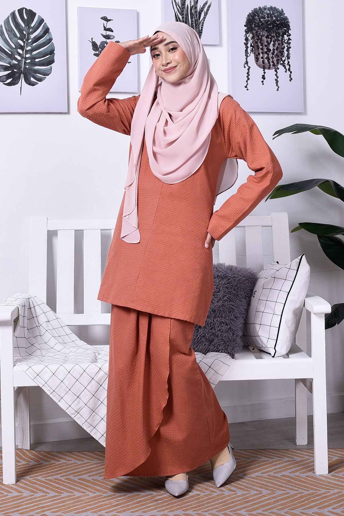 Baju Kurung Moden Riau Dila - Sunny Orange