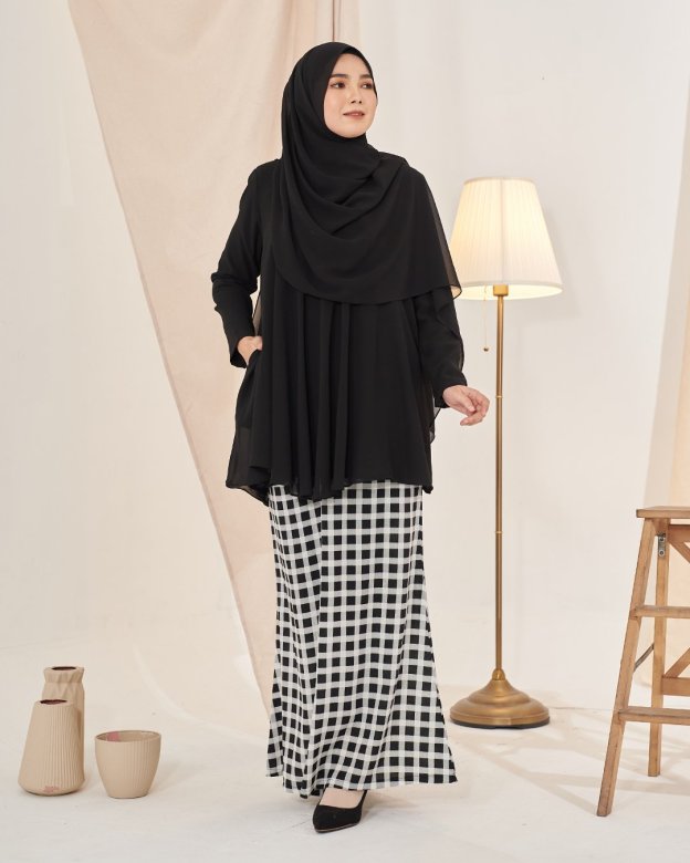 Baju Kurung Emma - Jet Black