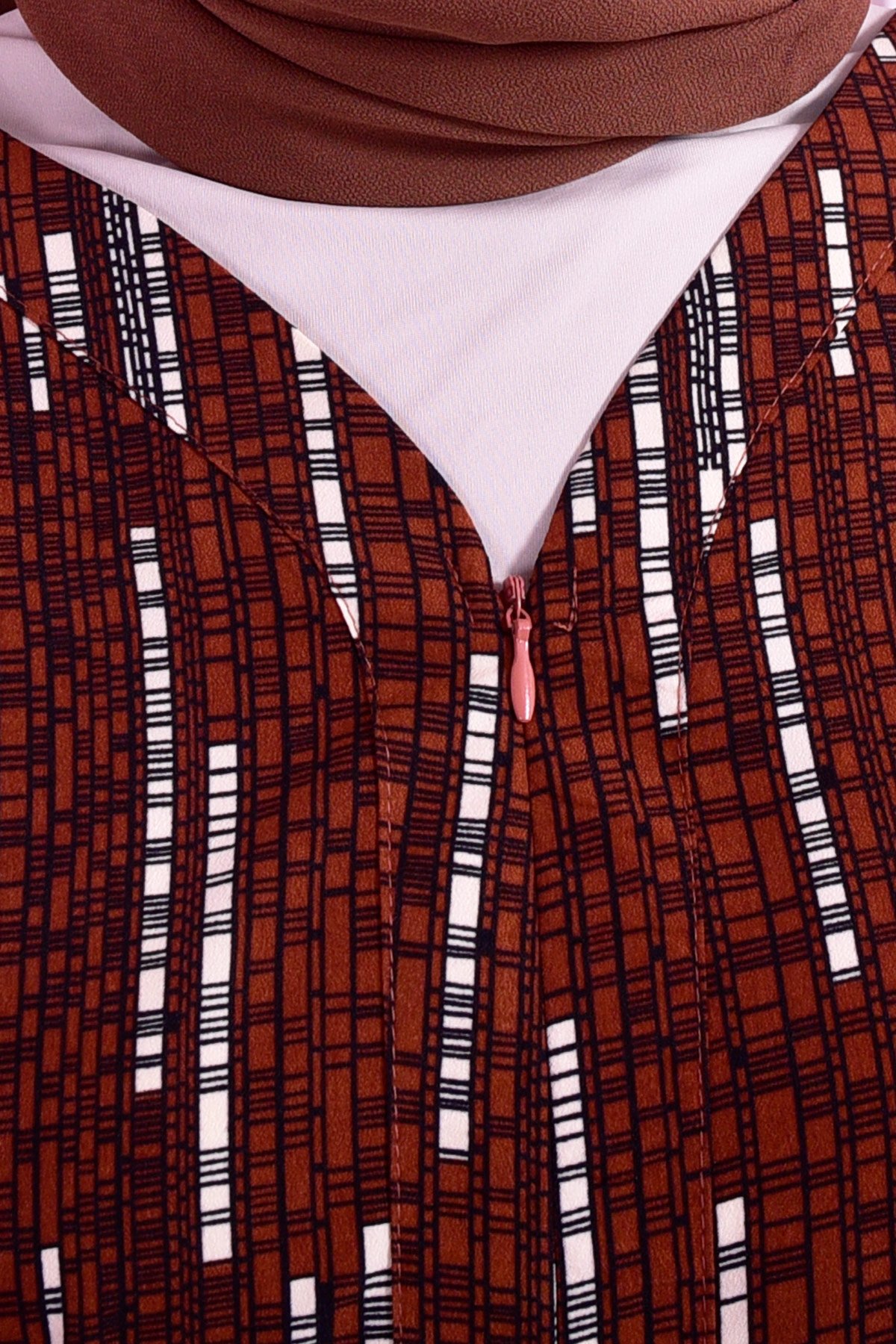 Baju Kurung Hi Lo Fira - Hickory Brown