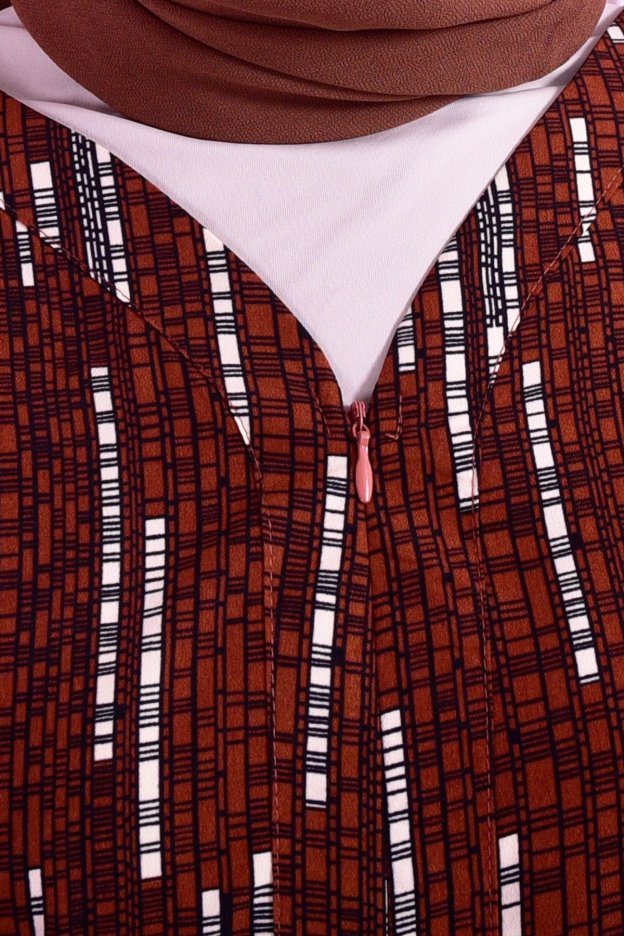 Baju Kurung Hi Lo Fira - Hickory Brown