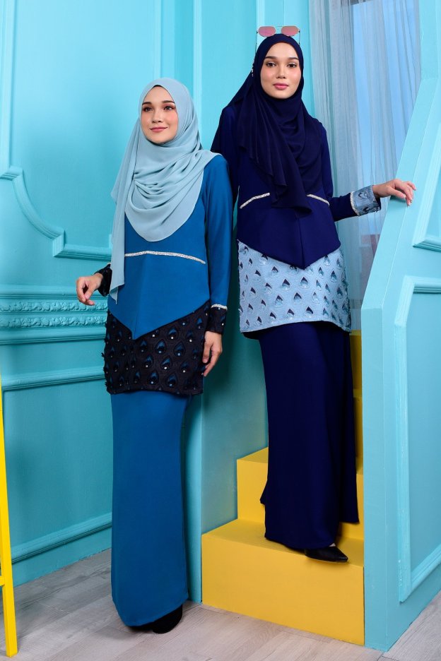 Baju Kurung Kareena - Pacific Blue