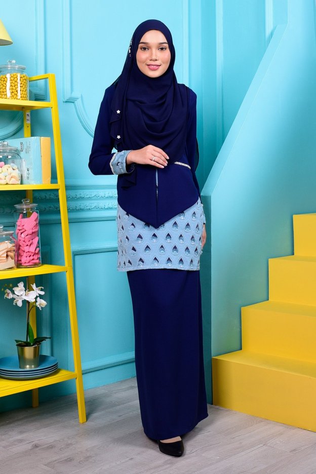 Baju Kurung Kareena - Pacific Blue