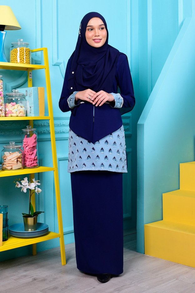 Baju Kurung Kareena - Pacific Blue