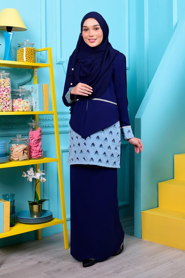 Baju Kurung Kareena - Pacific Blue