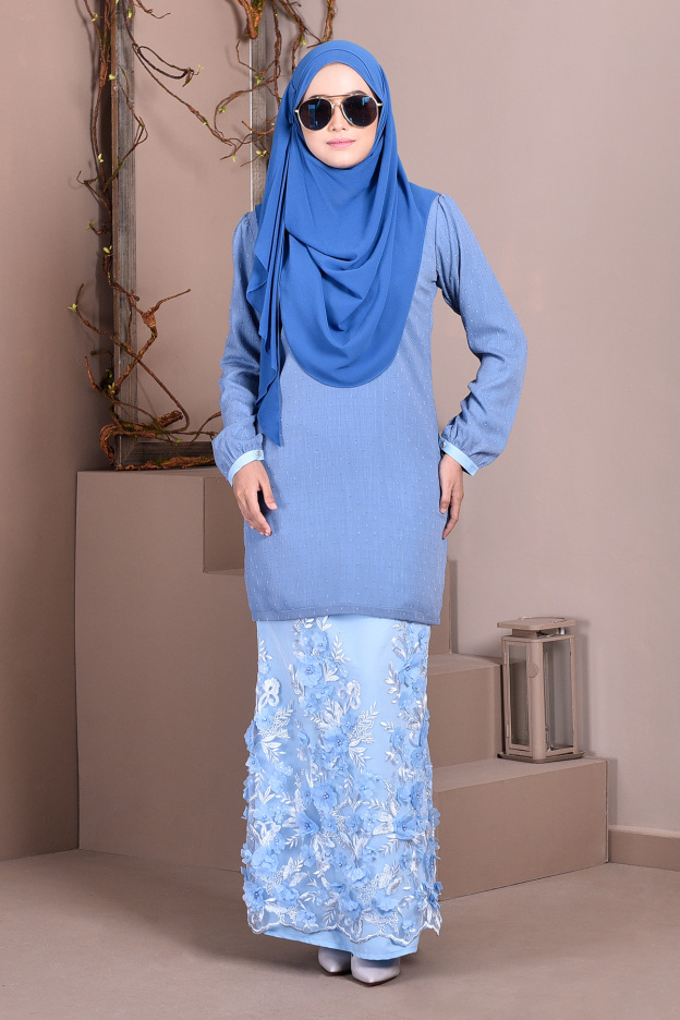 Baju Kurung Lace Avka - Hawaii Blue