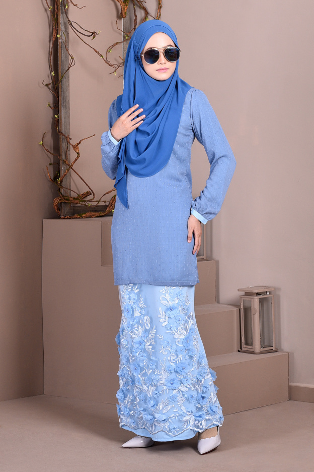 Baju Kurung Lace Avka - Hawaii Blue