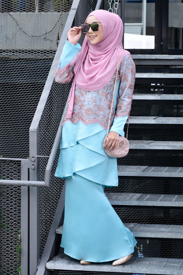 Baju Kurung Lace Clemence - Frosty Mint