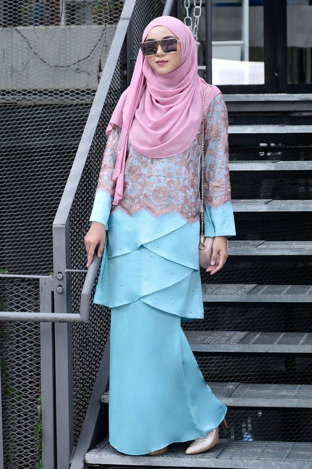 Baju Kurung Lace Clemence - Frosty Mint