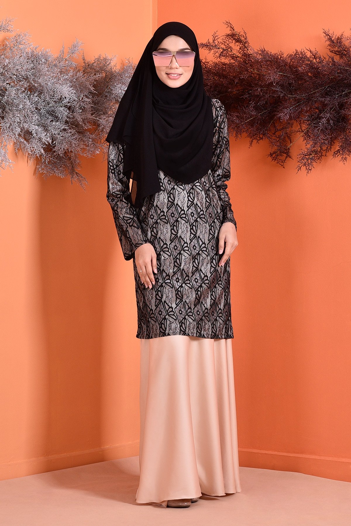 Baju Kurung Lace Grayce - Blacky Cream