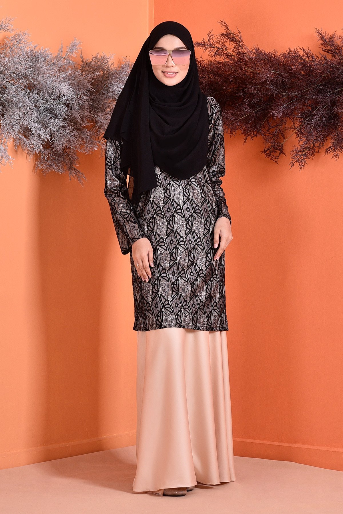 Baju Kurung Lace Grayce - Blacky Cream