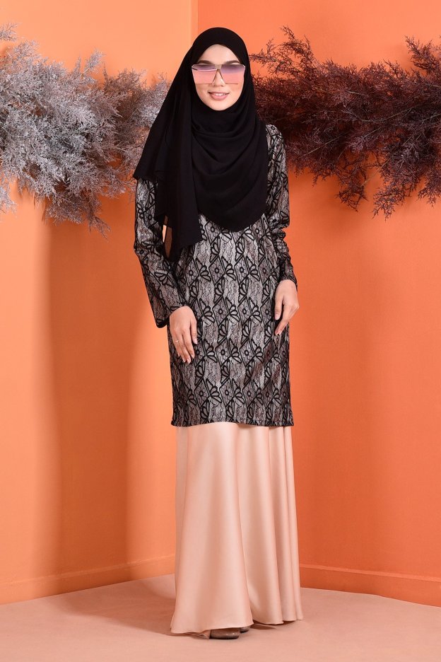 Baju Kurung Lace Grayce - Blacky Cream