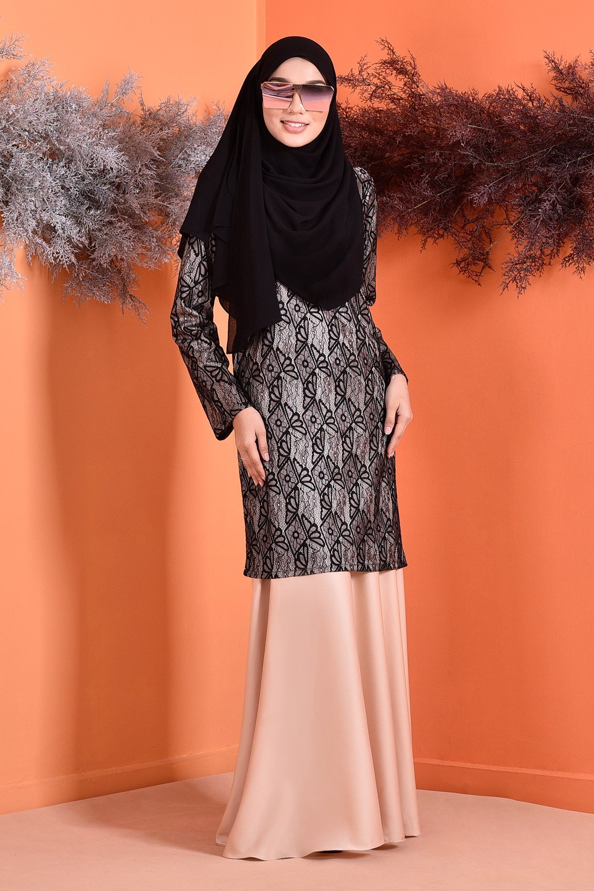 Baju Kurung Lace Grayce - Blacky Cream