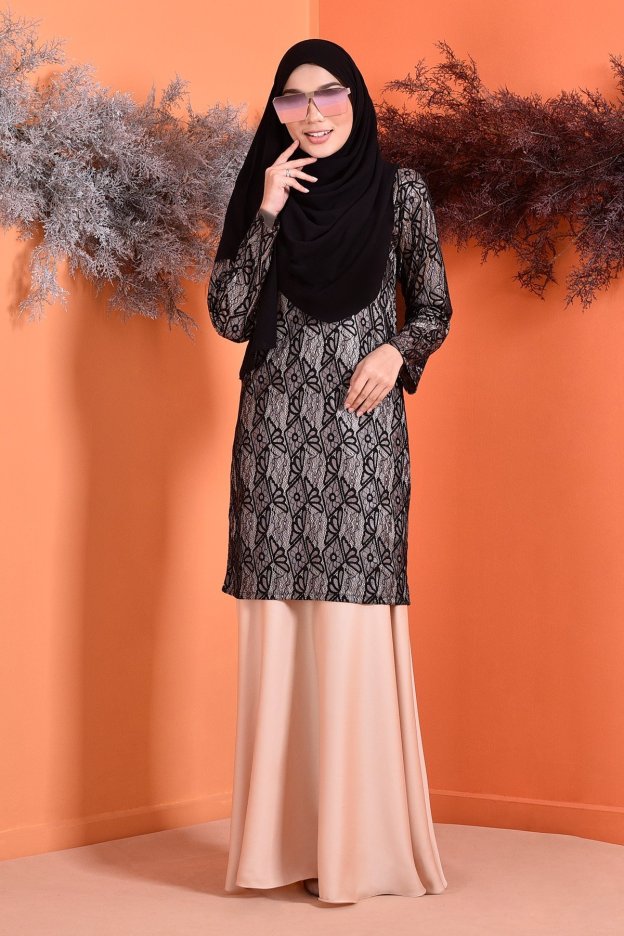 Baju Kurung Lace Grayce - Blacky Cream