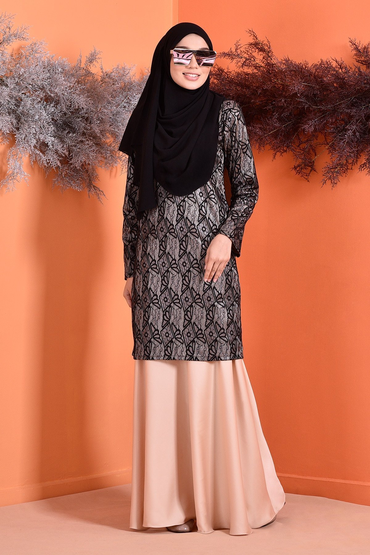 Baju Kurung Lace Grayce - Blacky Cream