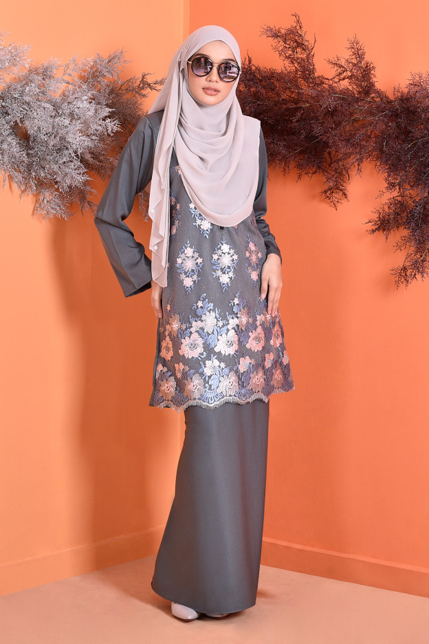 Baju Kurung Lace Lennie - Earl Grey