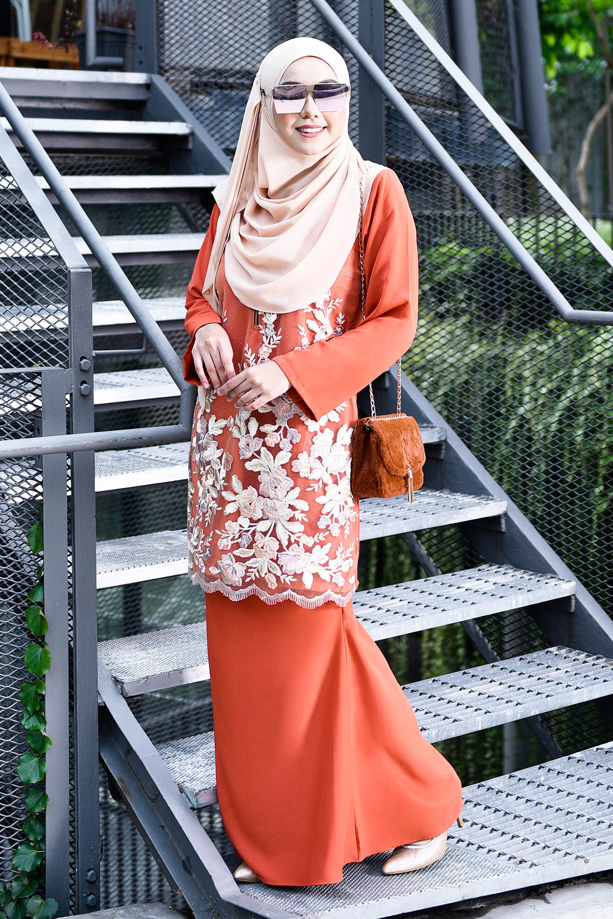 Baju Kurung Lace Leonore - Terracotta