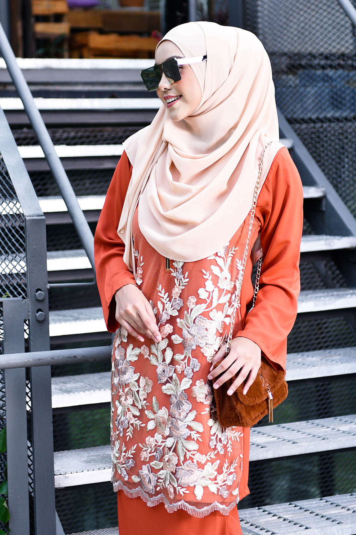 Baju Kurung Lace Leonore - Terracotta