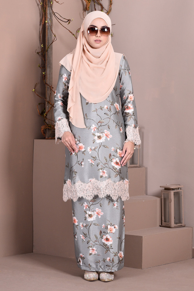 Baju Kurung Lace Madame Sara - Moss Green
