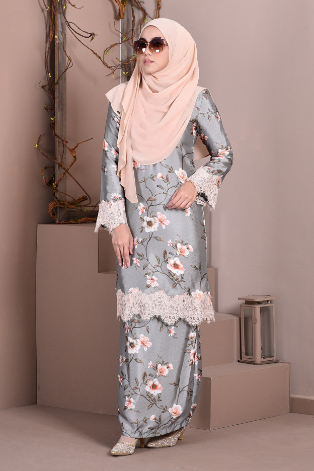 Baju Kurung Lace Madame Sara - Moss Green