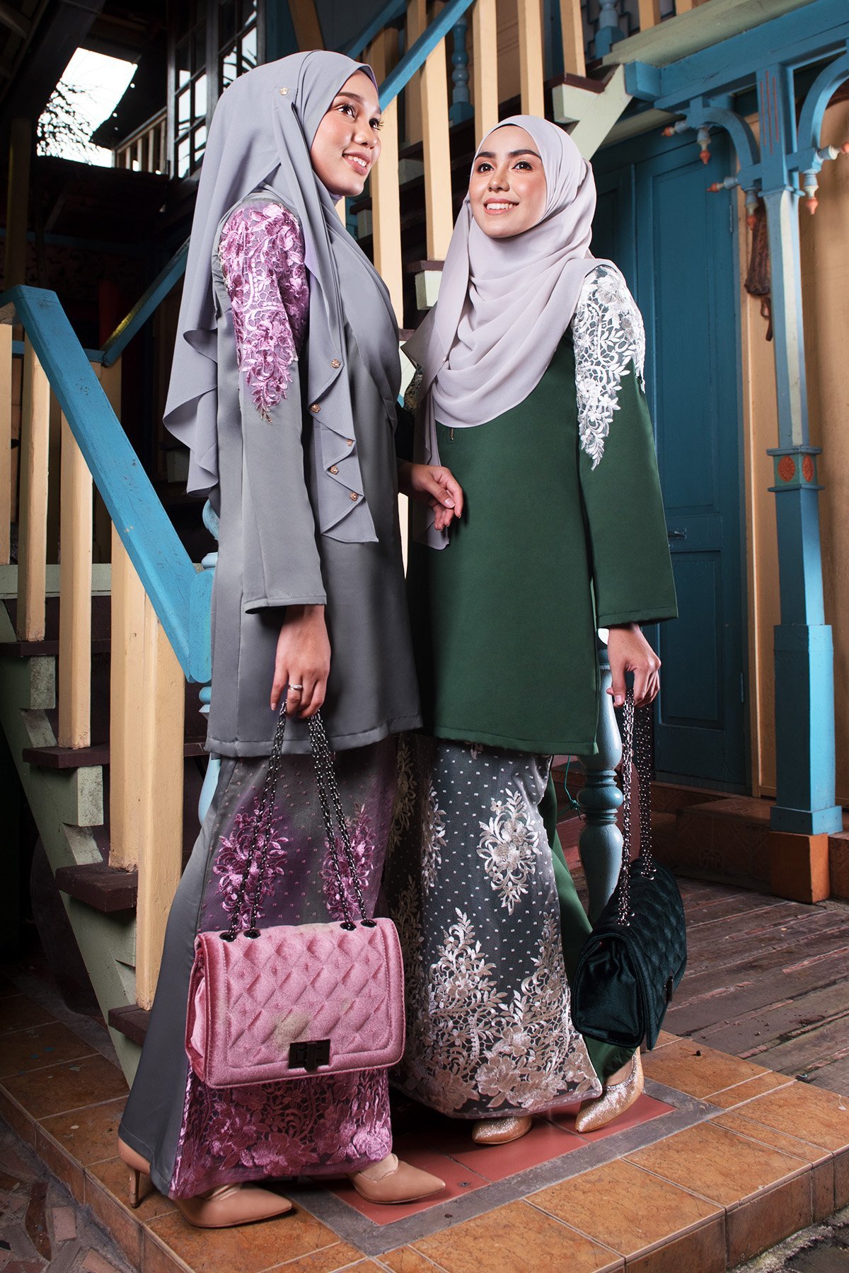 Baju Kurung Lace Mathilde - Amour Grey