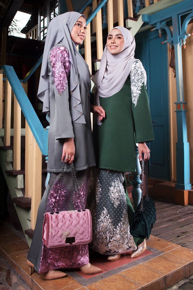 Baju Kurung Lace Mathilde - Amour Grey