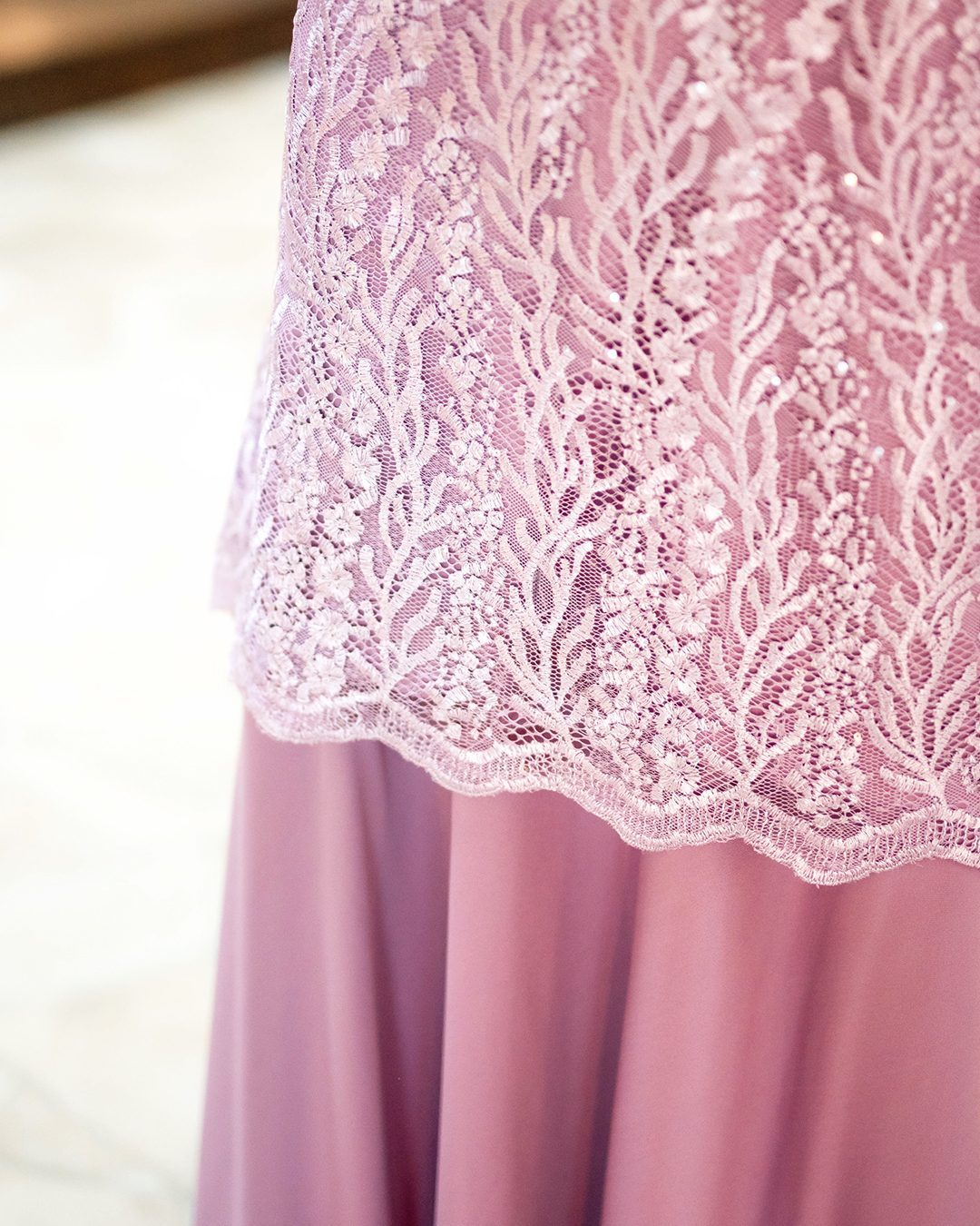 Baju Kurung Lace Rufaidah - Dusty Purple