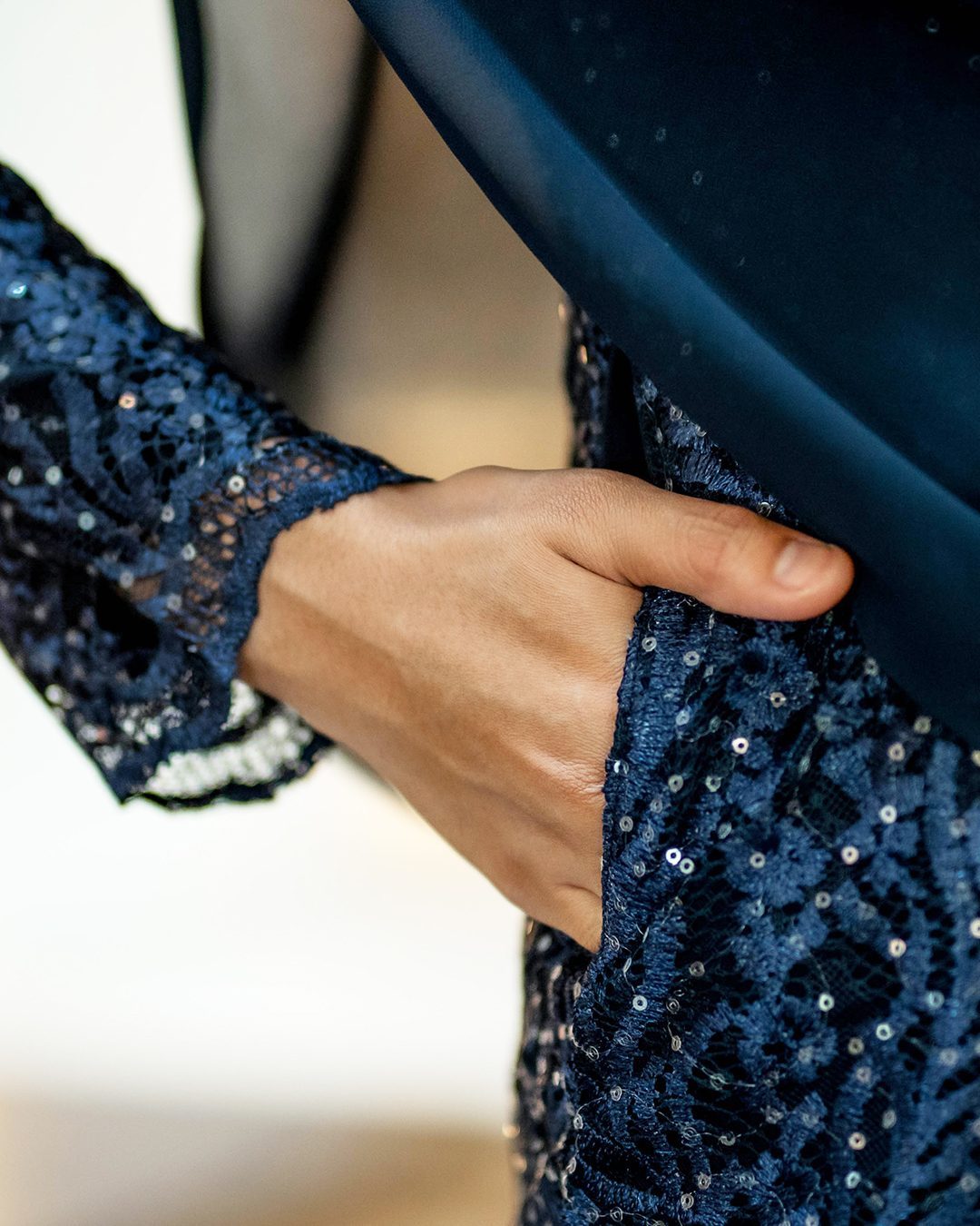Baju Kurung Lace Rufaidah - Navy Blue