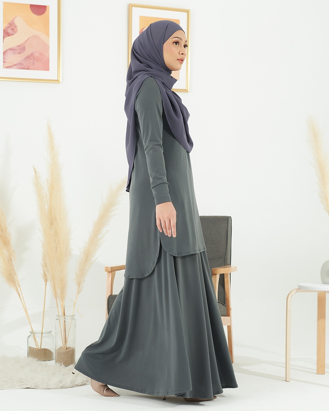 Baju Kurung Losry - Stormy Grey