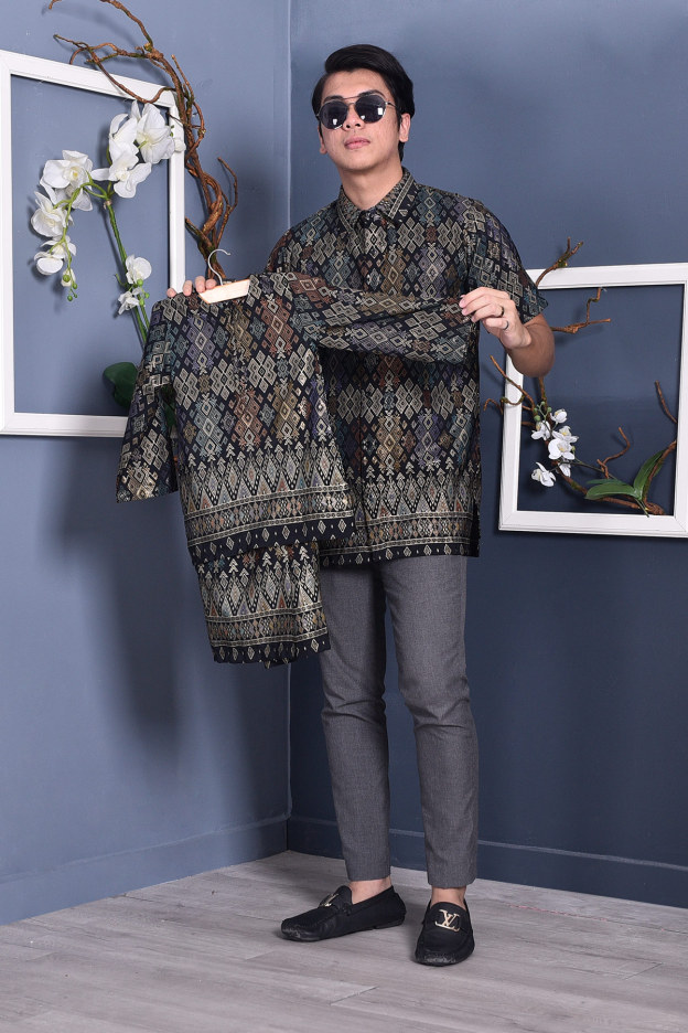 Baju Kurung Songket Luella Kids - Black Smith