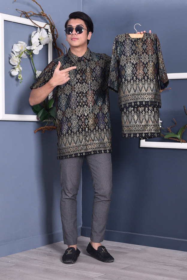 Baju Kurung Songket Luella Kids - Black Smith