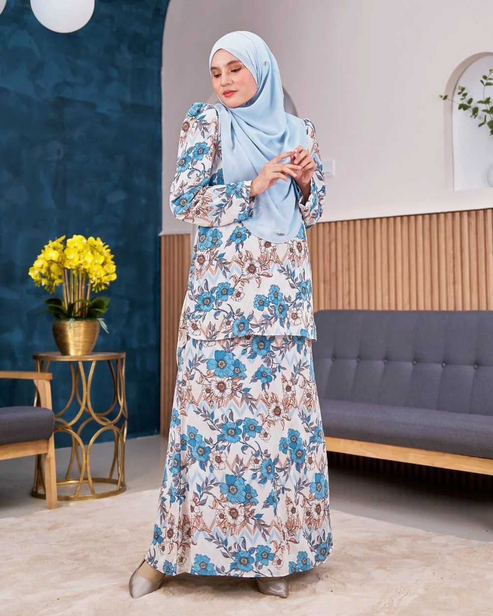 Baju Kurung Moden Chiffon Puffy Sandra