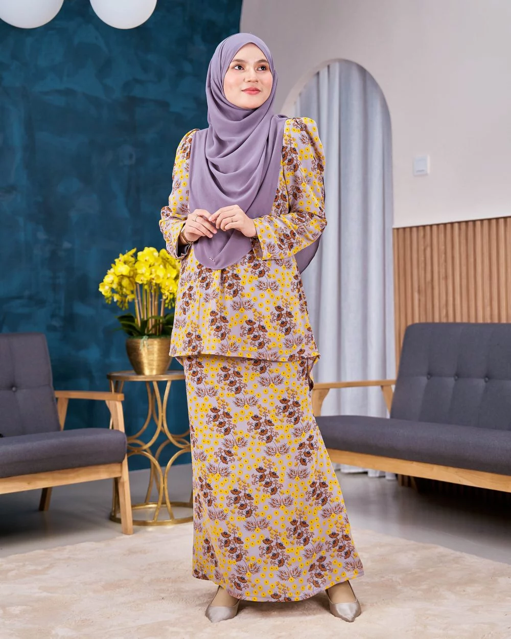 Baju Kurung Moden Chiffon Puffy Sandra