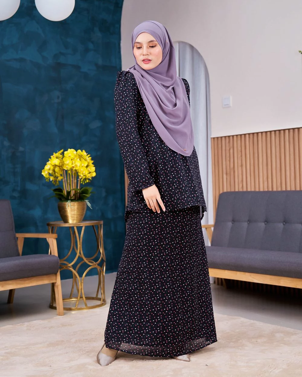 Baju Kurung Moden Chiffon Puffy Sandra