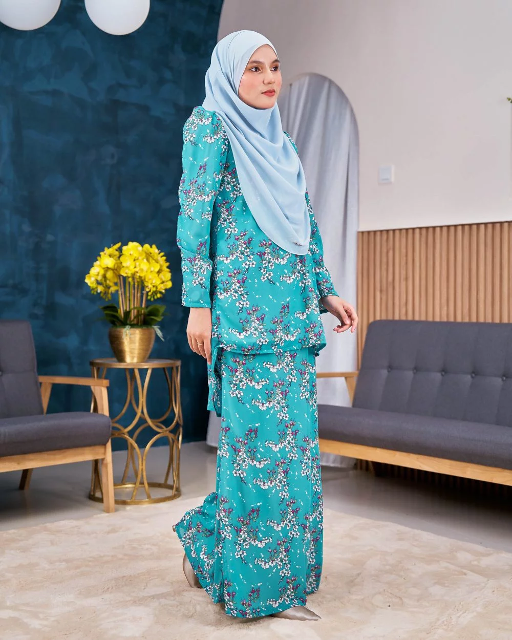 Baju Kurung Moden Chiffon Puffy Sandra