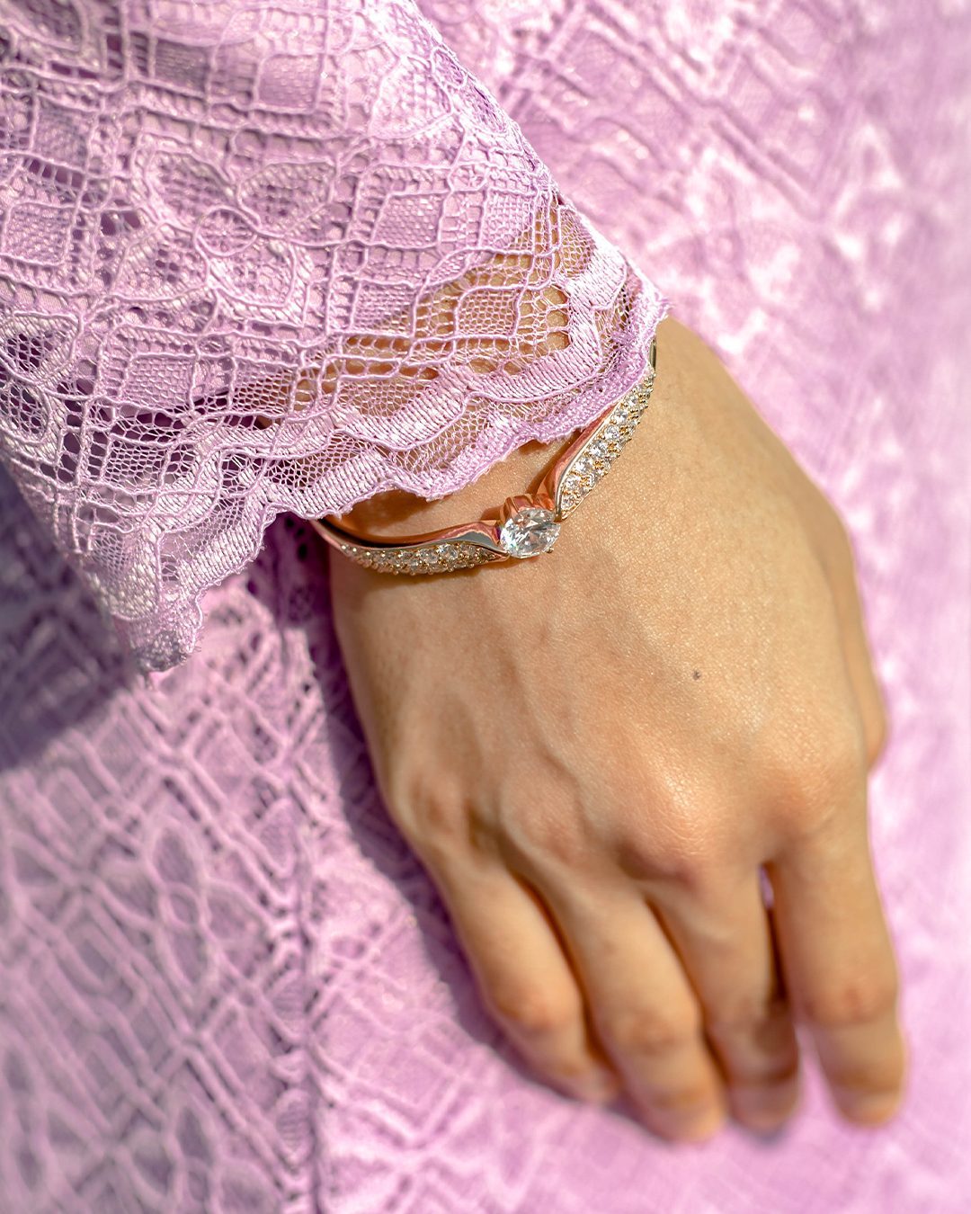 Baju Kurung Moden Puffy Lace Raiqa - Light Lavender
