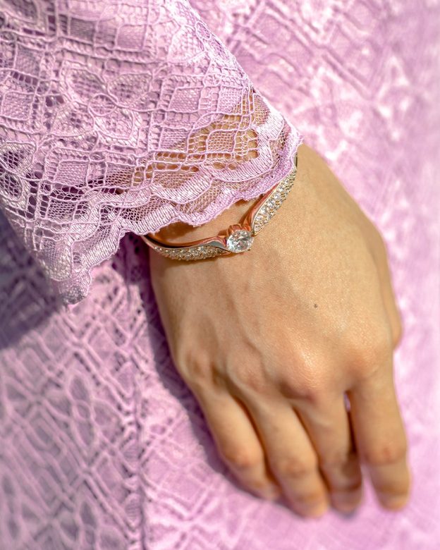 Baju Kurung Moden Puffy Lace Raiqa - Light Lavender