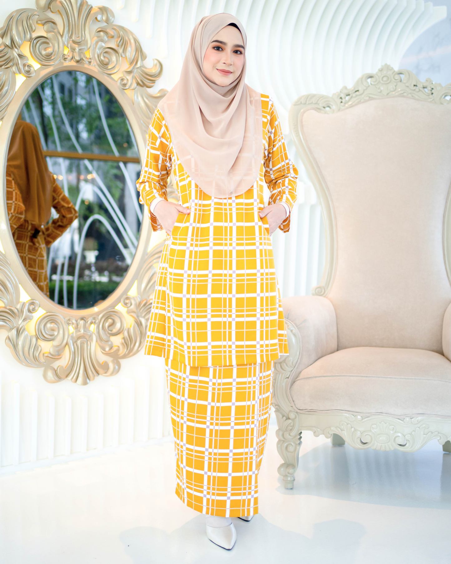 Baju Kurung Pahang Aliza - Honey Mustard
