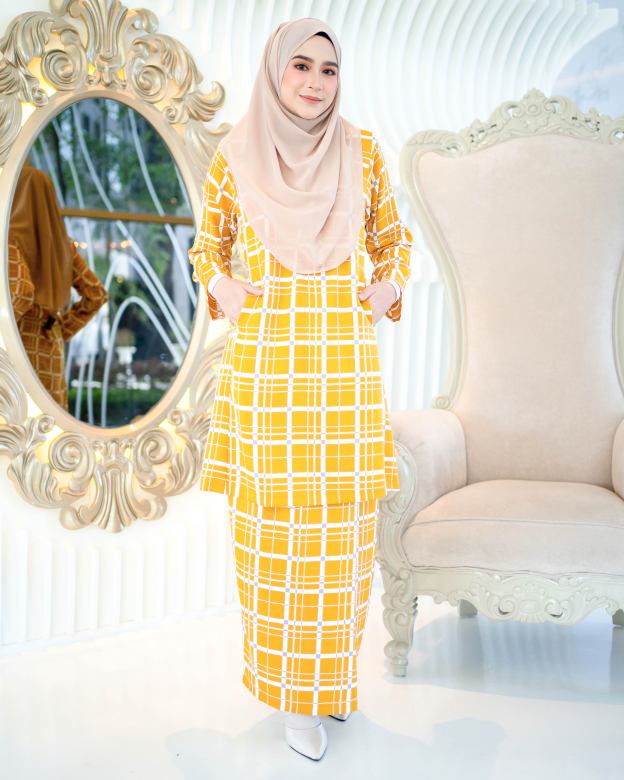 Baju Kurung Pahang Aliza - Honey Mustard